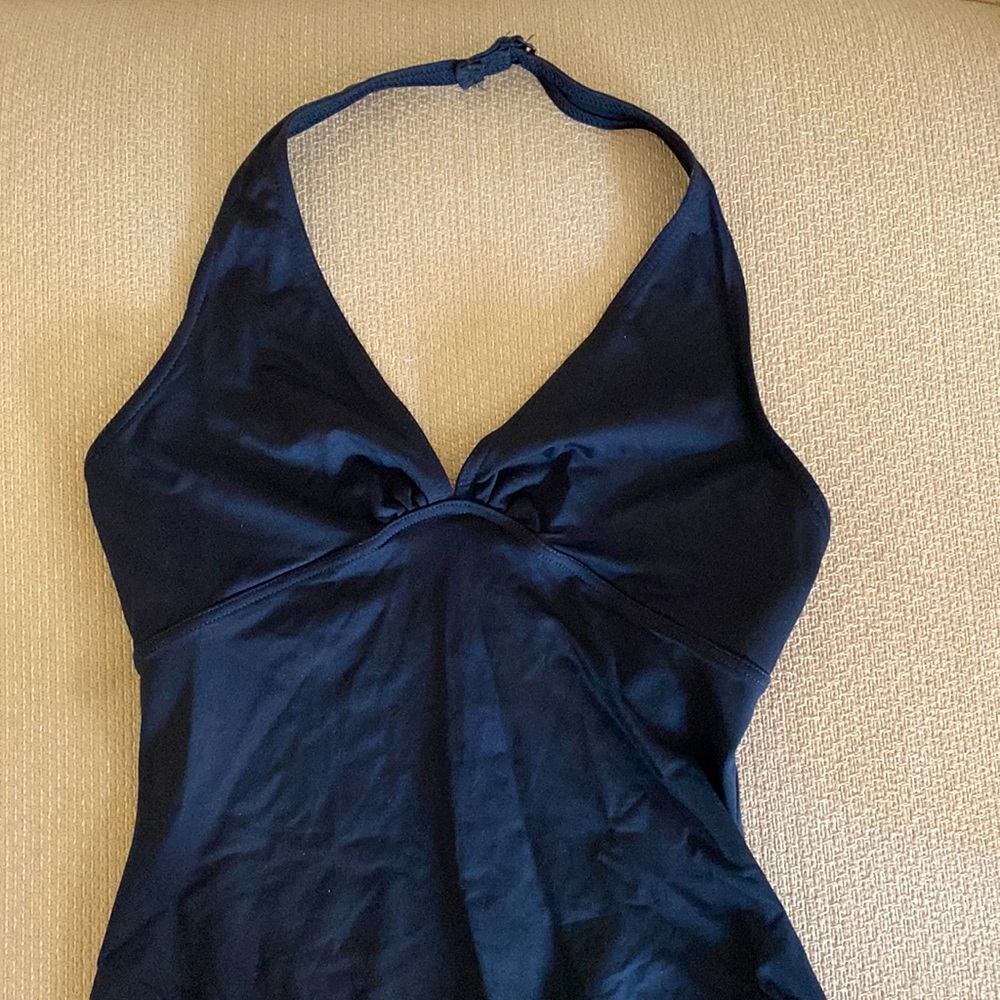 Women’s black halter dance leotard